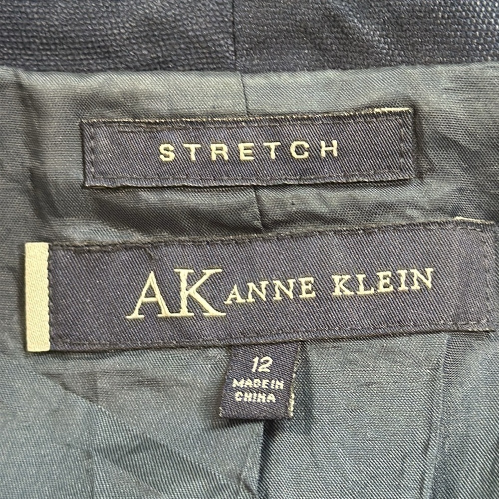 Anne Klein Linen Blue Blazer Tailored Short Sleeve 85% Linen Jacket - Picture 6 of 6